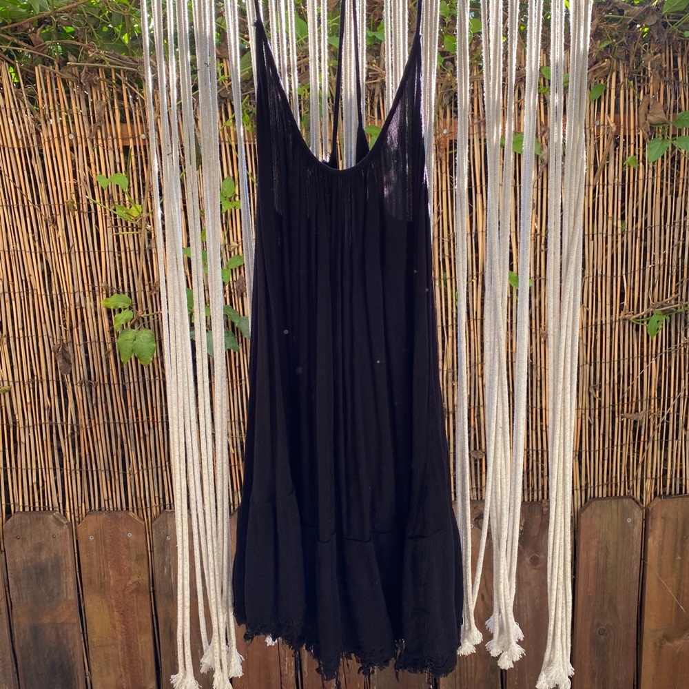 Distressed mini black Dress